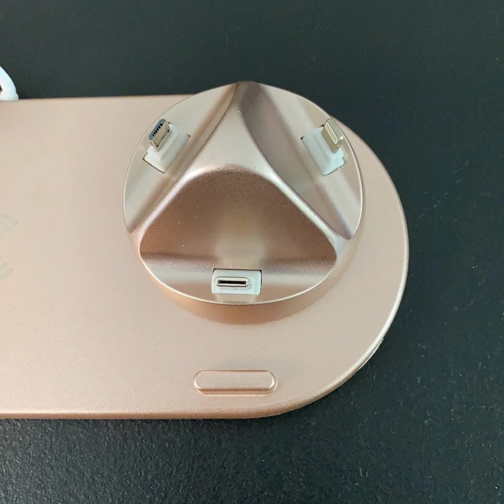 Rose 3-in-1 Wireless Charging Station w/USB Cable—Samsung or Apple